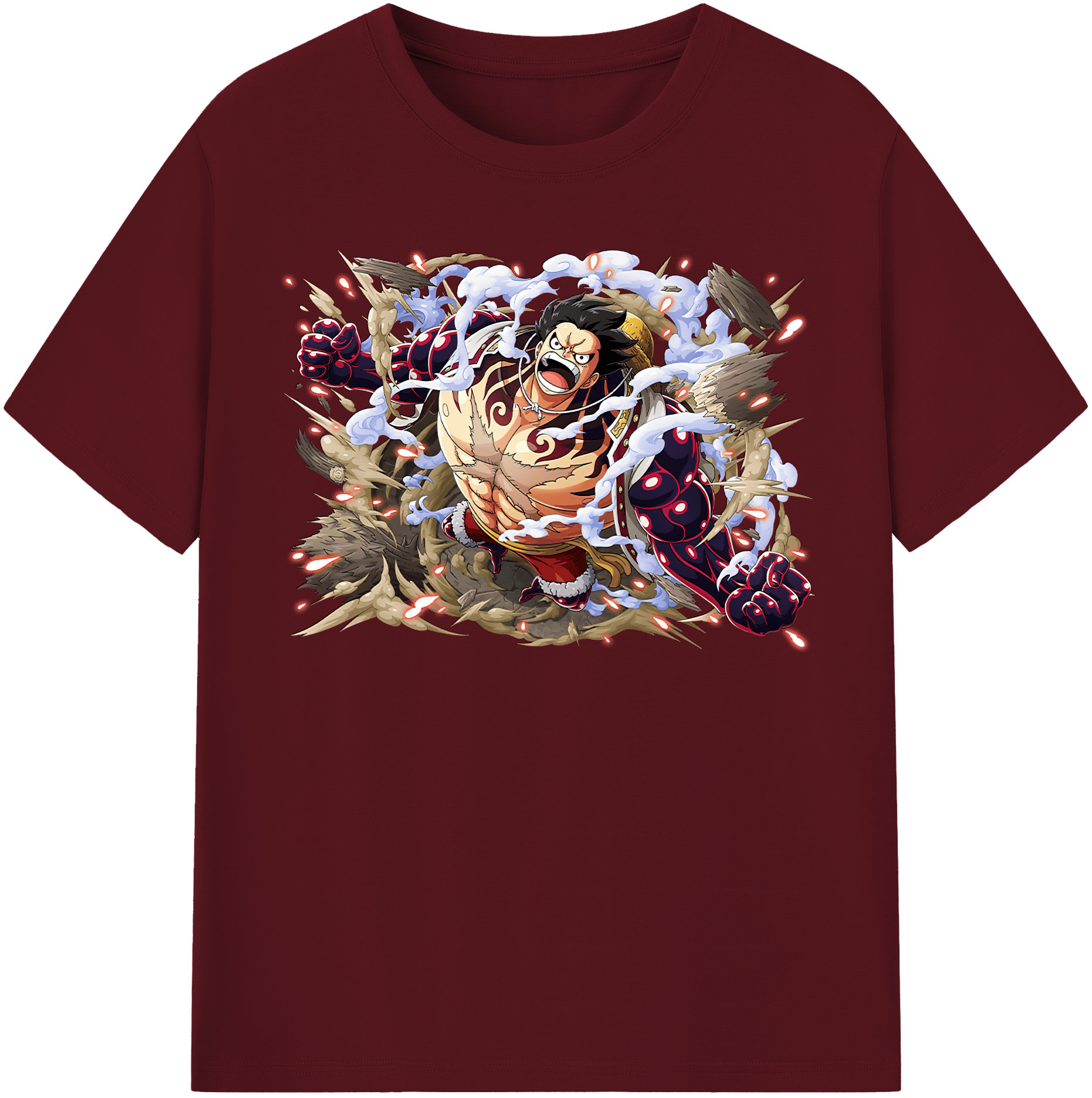 ワンピース モンキー・D・ルフィ ONE PIECE Monkey D. Luffy 綿100％半袖Tシャツ（フロントプリント）